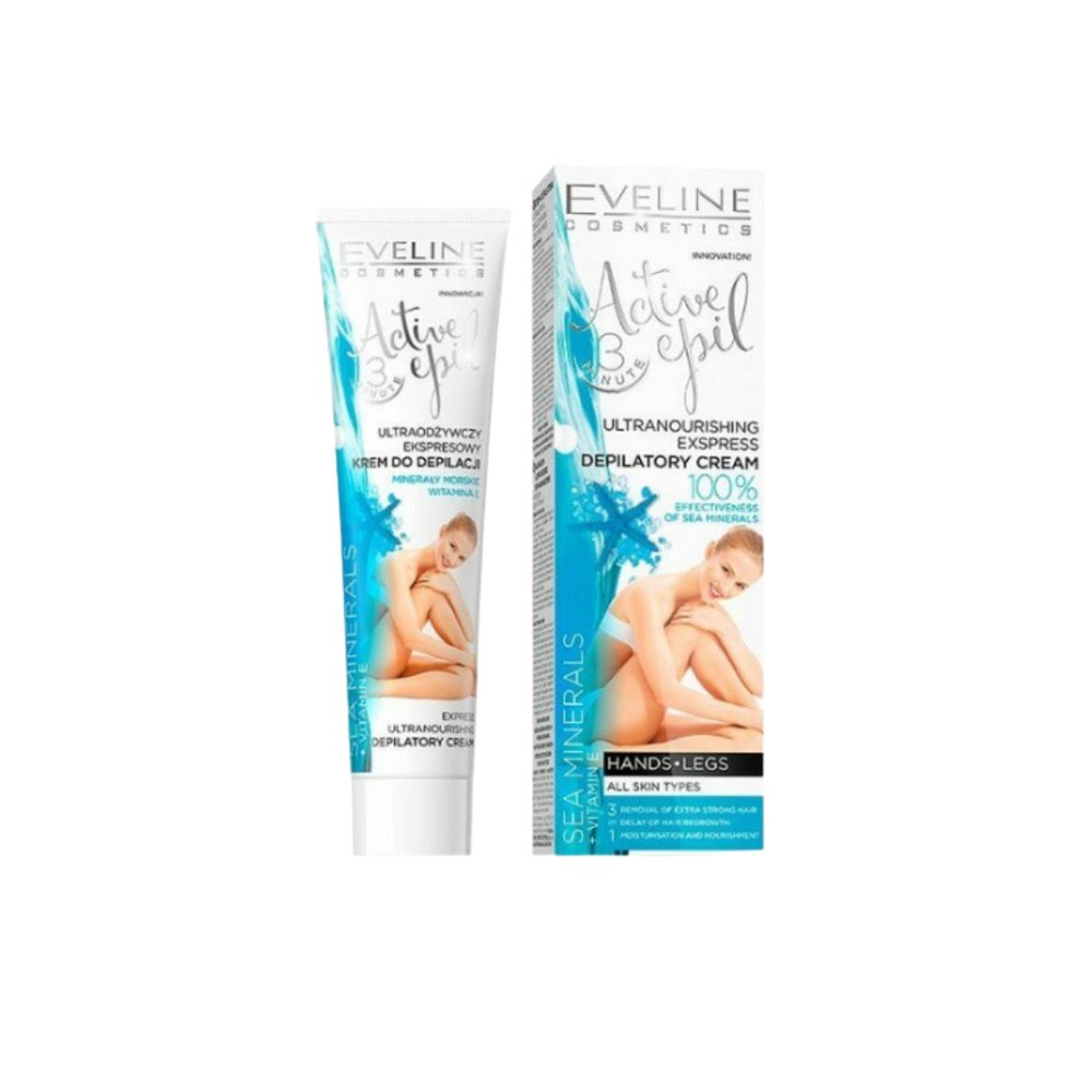 EVELINE Active Epil Depilatory Sea Minerals All Skin Types Depilatory Cream - 125ml | ايفلين كريم ازالة الشعر لجميع أنواع البشرة - 125 مل