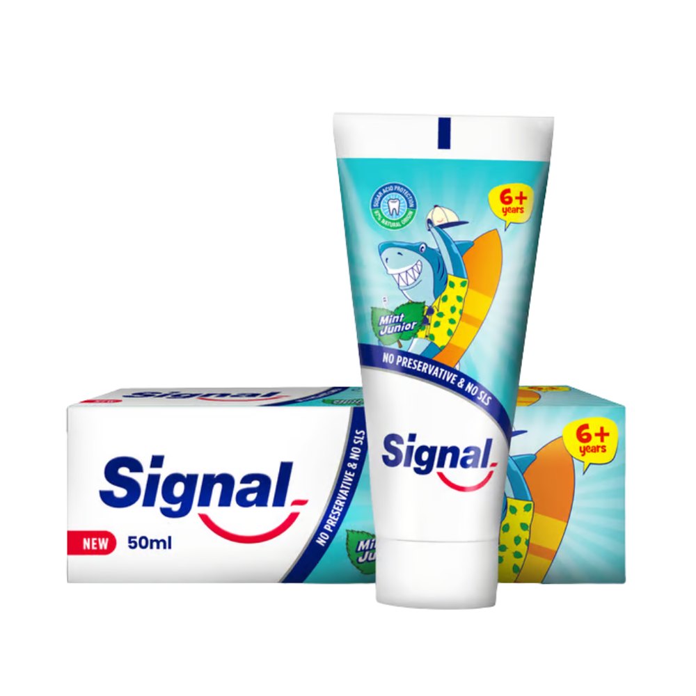 Signal Toothpaste Mint Junior 6yrars - 50ml| سيجنال معجون أسنان للأطفال بنكهة النعناع – 50 مل