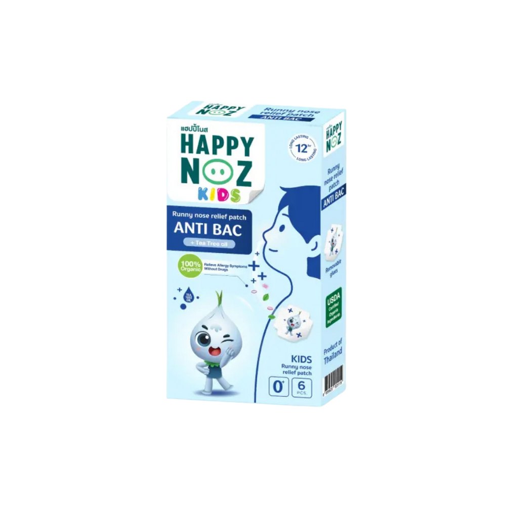 HAPPY NOZ KIDS - ANTI BAC - Tea Tree Oil - 6 Pcs | هابي نوز لاصق مضاد للبكتيريا بزيت شجرة الشاي - 6 قطع