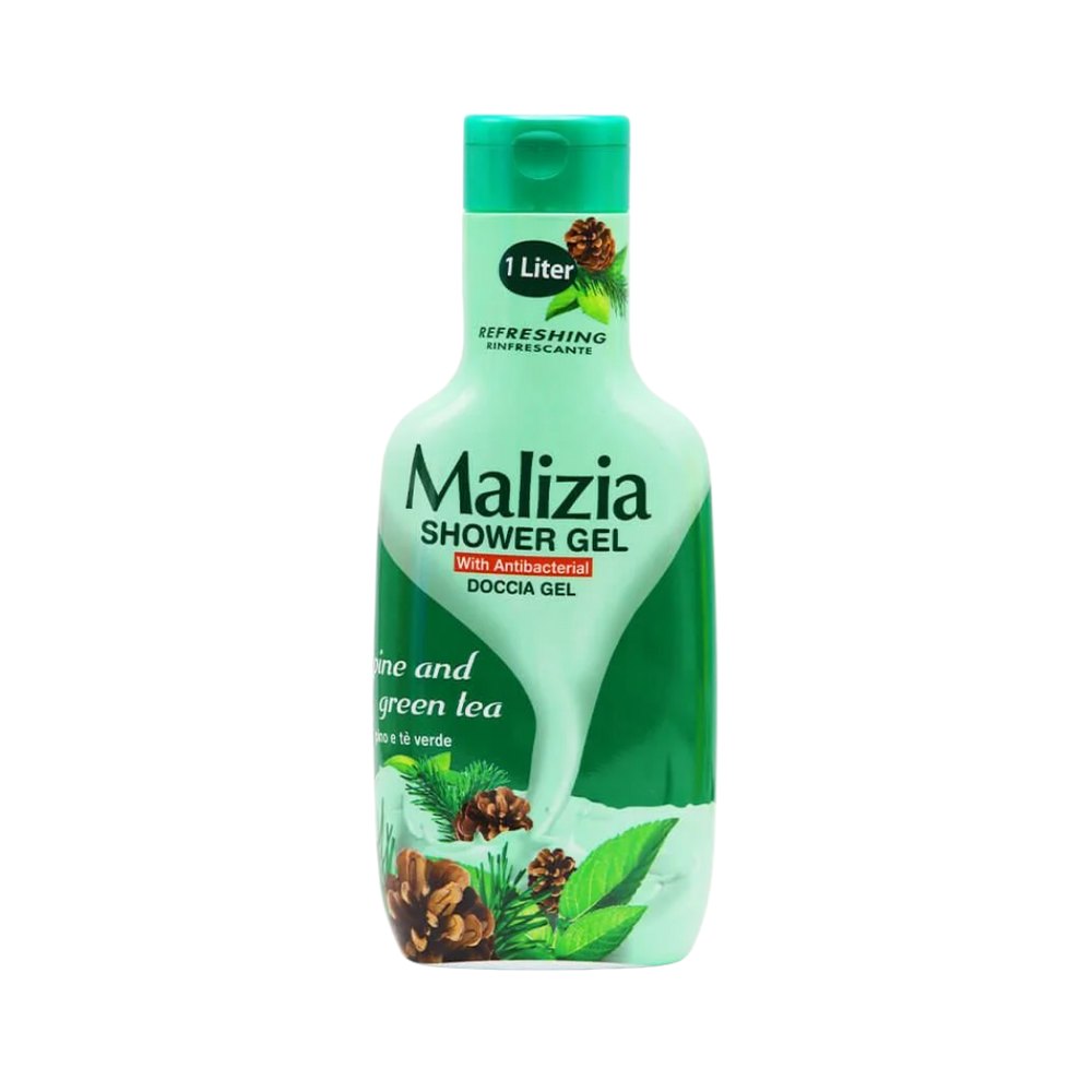 Malizia Shower Gel Pine & Green Tea - 1000ml | ماليزيا جل الاستحمام برائح الصنوبر والشاي الاخضر - 1000 مل