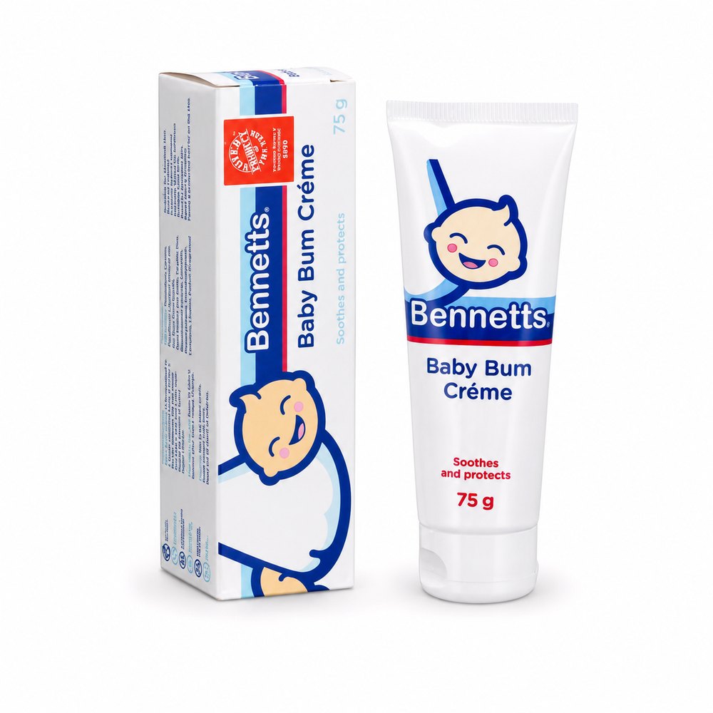 Bennetts Baby Bum Creme Tube - 75g | بينيتس كريم للأطفال لتخفيف التهيج عند الحفاض - 75 غ