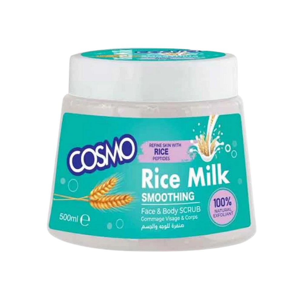 COSMO Rice Milk Smoothing Face & Body Scrub - 500ml | كوزمو مقشر الوجه و الجسم بالحليب و الأرز - 500 مل