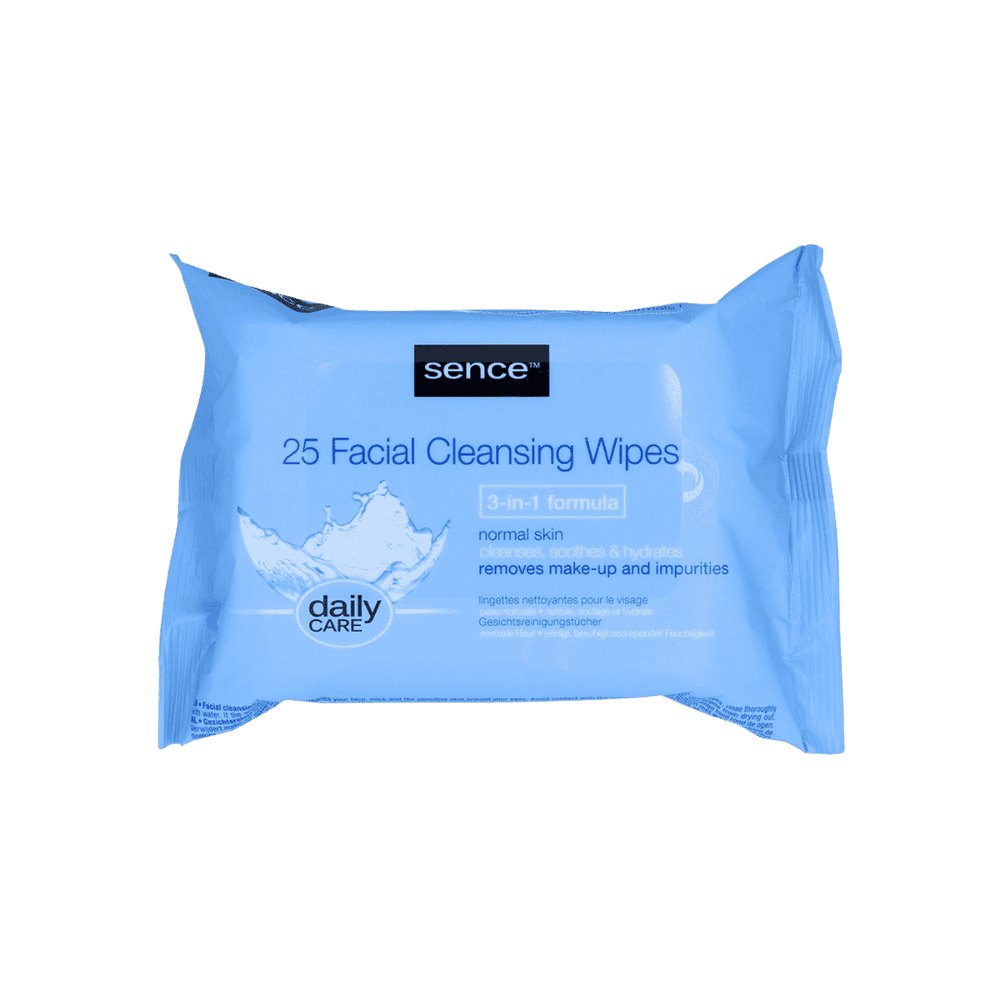 Sence Beauty Facial Cleansing Wipes 25pcs 3in1 New | سينس بيوتي مناديل تنظيف الوجه 25 قطعة 3 في 1 جديدة