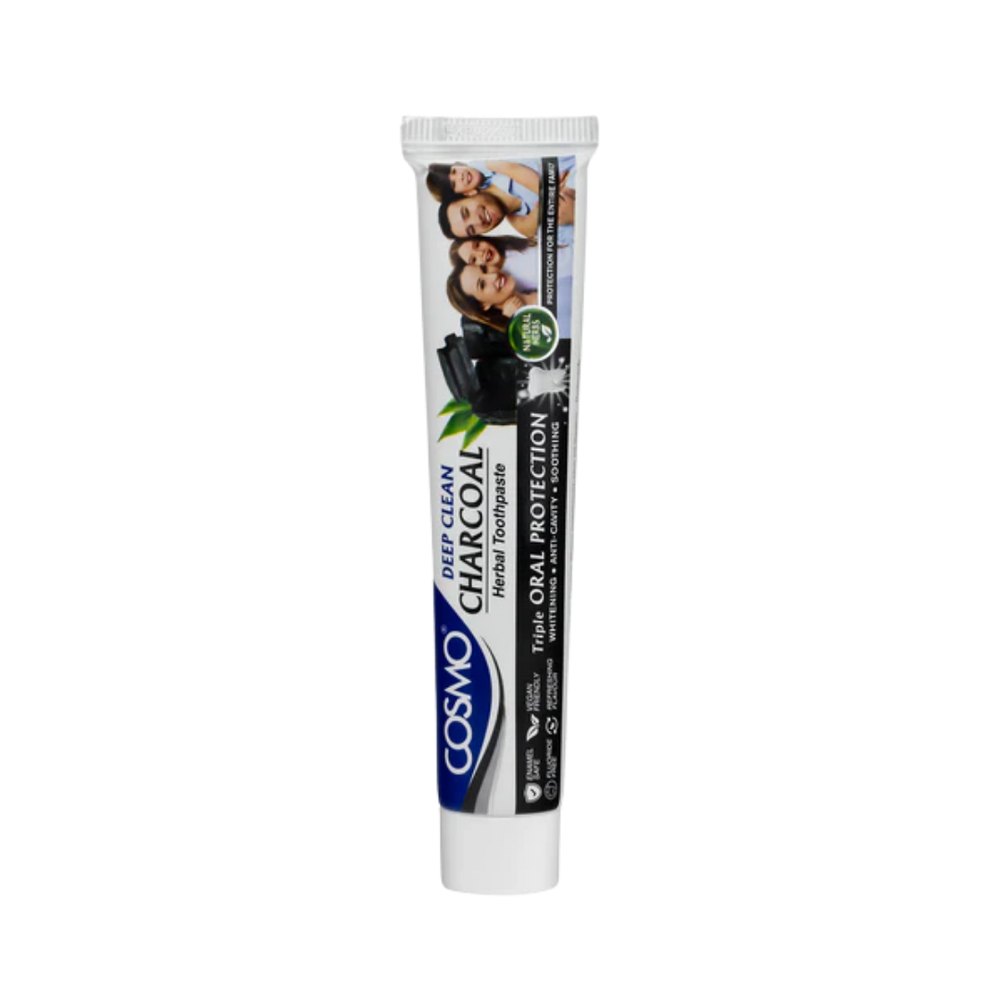 COSMO Deep Clean Charcoal Herbal Toothpaste - 100g | كوزمو معجون أسنان مبيض بالفحم - 100 غرام