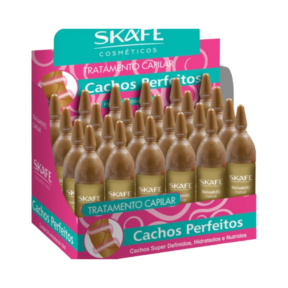 SKAFE Tratamento Capilar Cachos Perfeitos(24 x 10Ml) | سكاف أمبولات لعلاج الشعر التالف والمجعد - 24*10 مل