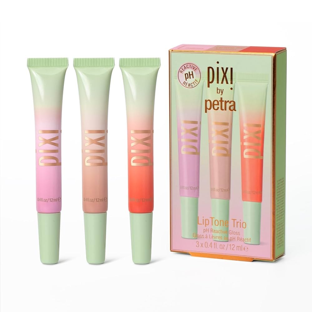 Pixi Lip Tone Trio Ph Reactive Gloss - 12ml | بيكسي غلوس متكيّف مع درجة حموضة البشرة - 12 مل