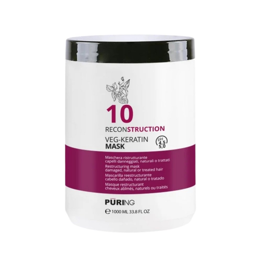 PURING 10 Reconstruction Veg-Keratin Mask - 1000ml | بيورنك ماسك بالكيراتين لإصلاح الشعر – 1000 مل