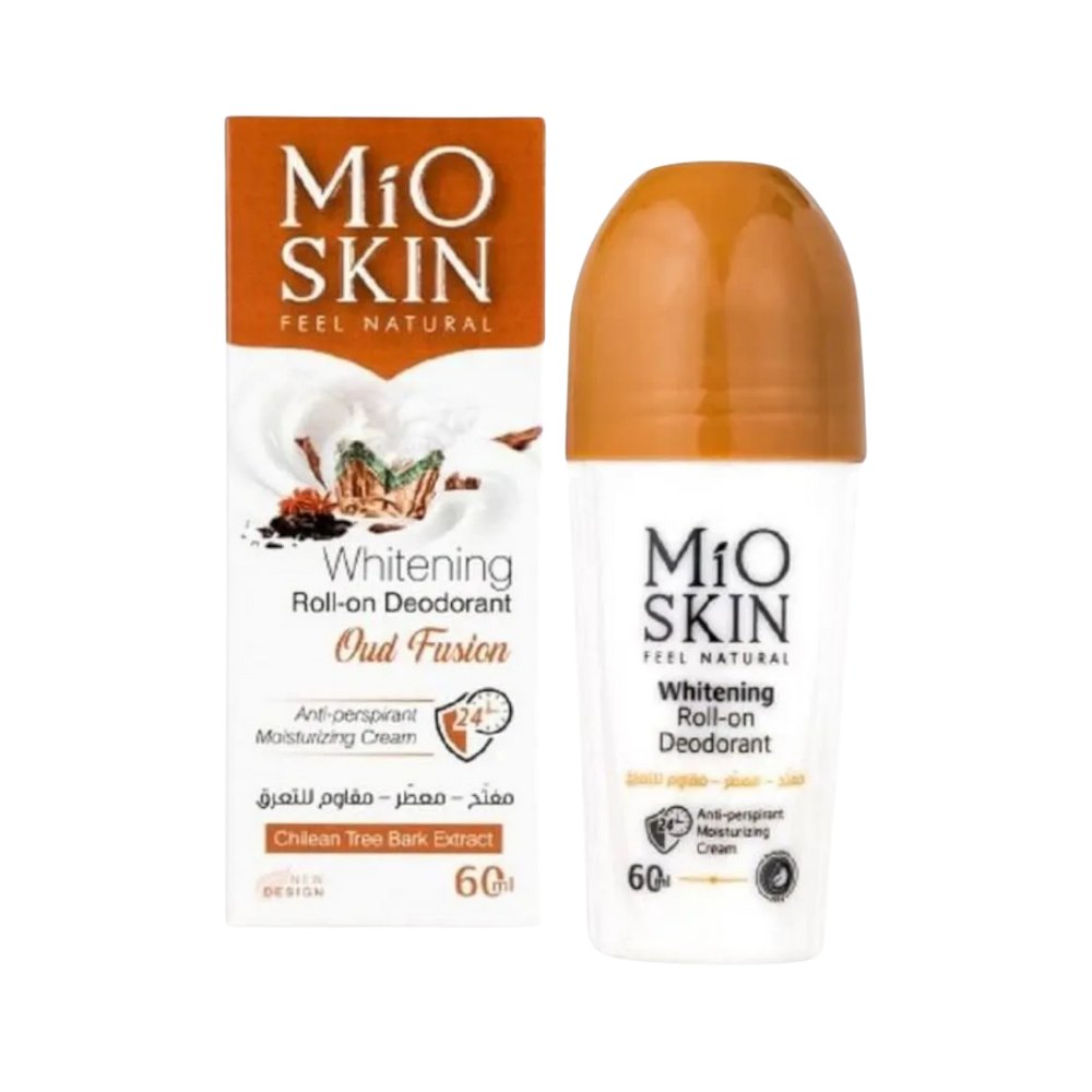 MIO SKIN Whitening Roll- On Deodorant Oud Fusion 24hr Anti Perspirant Moisturizing Cream - 60ml | ميو سكين مزيل تعرق رول اون برائحة العود الفاخرة - 60 مل