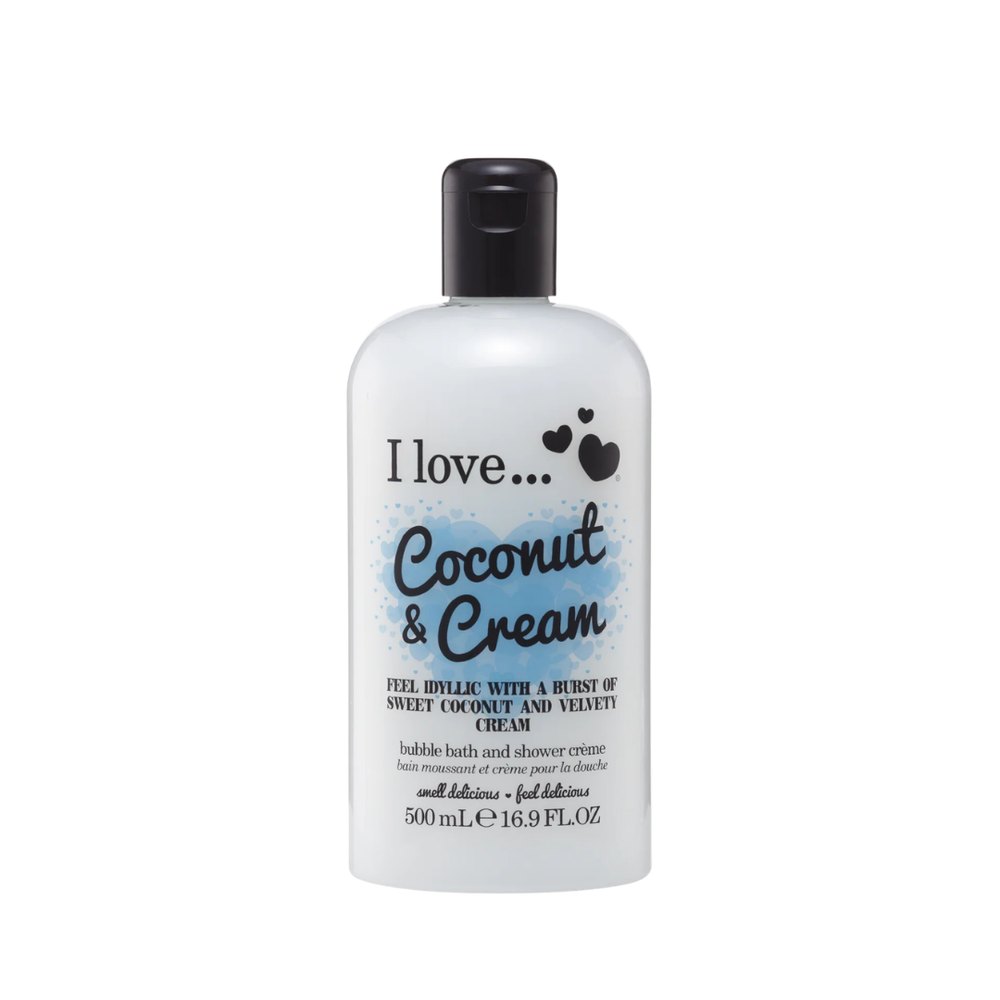I Love - Coconut & Cream Bath & Shower Crème - 500ml | ي لوف رغوة استحمام وجل استحمام – 500 مل
