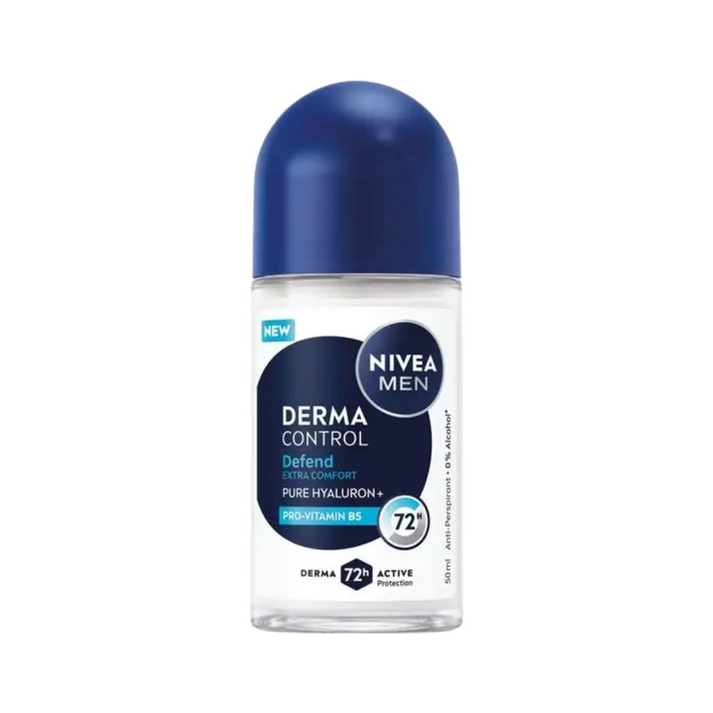 Nivea Deodorant Roll On Men Defend Extra Comfort Derma Control - 50ml | نيفيا مزيل تعرق رول للرجال ايكسترا كومفورت - 50 مل