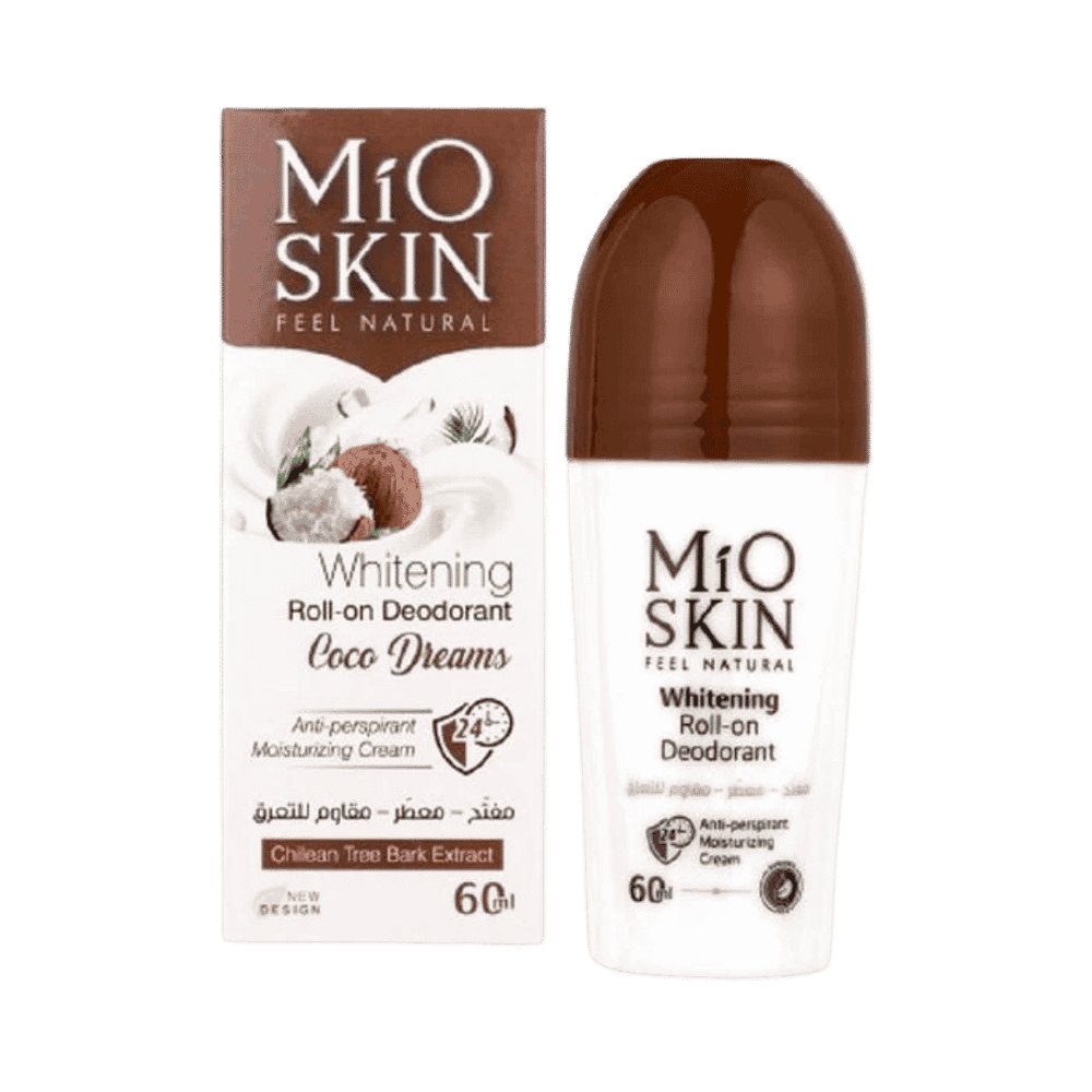 MIO SKIN Whitening Roll- On Deodorant Coco Dreams 24hr Anti Perspirant Moisturizing Cream - 60ml |ميو سكين مزيل عرق رول أون مبيّض مضاد للتعرق 24 ساعة بكريم مرطب - 60 مل
