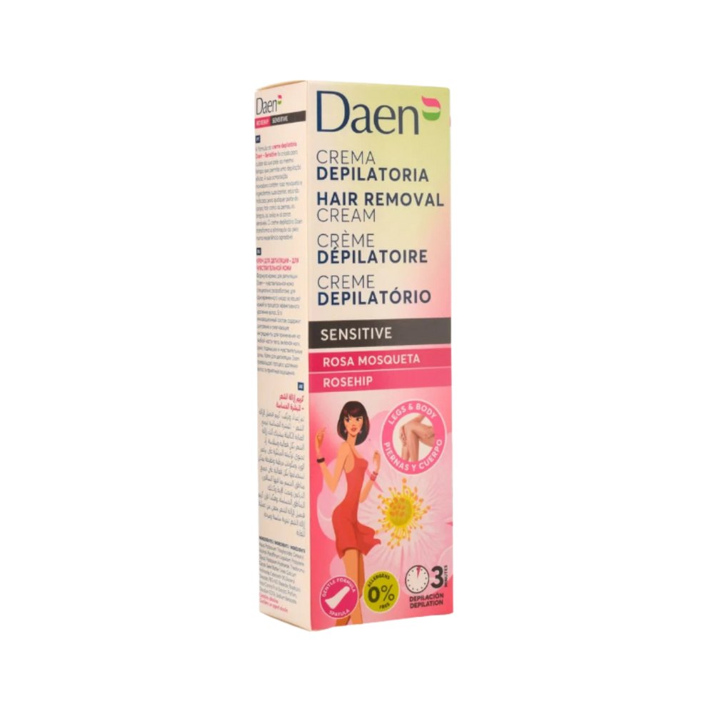 Daen Hair removal cream body Sensitive Rosa Mosqueta - 125ml | داين كريم لإزالة الشعر للجسم للبشرة الحساسة برائحة الورد البري - 125مل