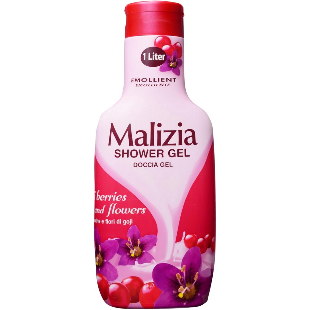 Malizia Goji Berries And Flowers Shower Gel - 1L | ماليزيا جل استحمام بالتوت الأحمر و زهر الجوجي - 1 لتر