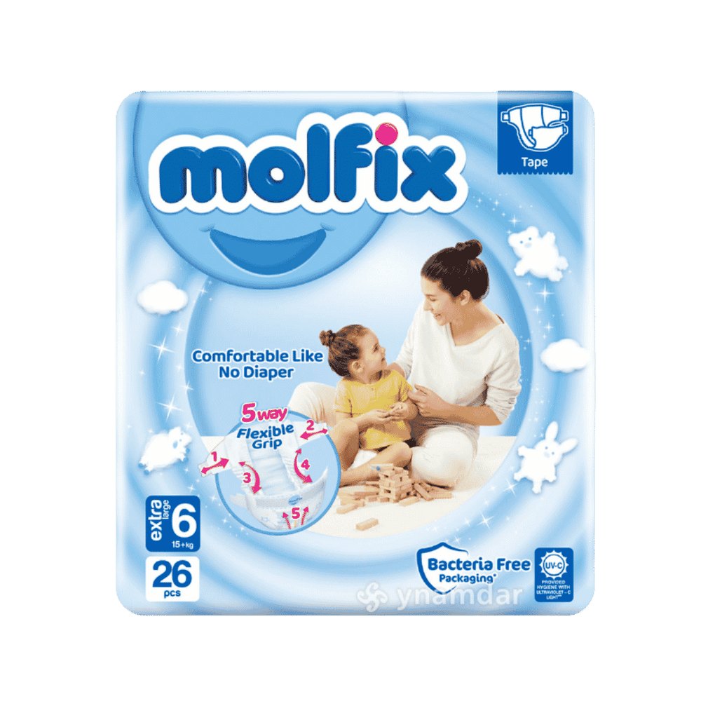Molfix Comfy Like Moms Hug 26 Pcs| مولفيكس حفاضات مواليد عالية الامتصاص-26 قطعة