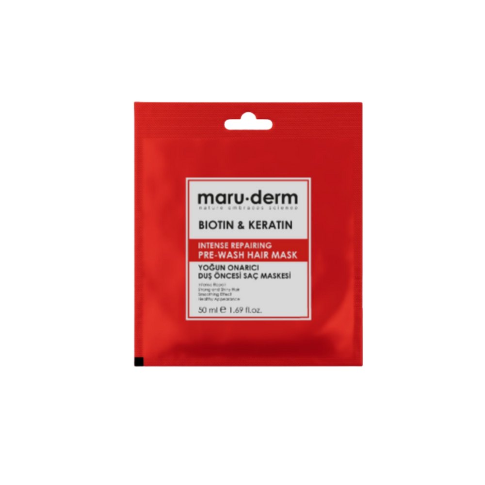 maru.derm Biotin & Keratin Pre-Wash Hair Mask - 50ml | مارو.ديرم ماسك للشعر بالبيوتين والكيراتين - 50 مل