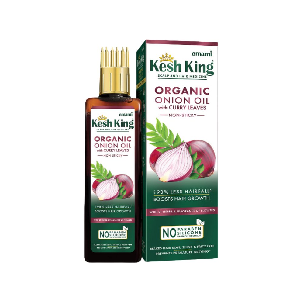 Kesh King Organic Onion Oil - 100ml | كيش كينج زيت شعر بالبصل مع اوراق الكاري - 100مل