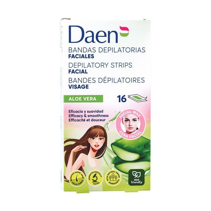 Daen Facial wax strips Facial Aloe Vera | داين شرائح شمع بارد للوجه