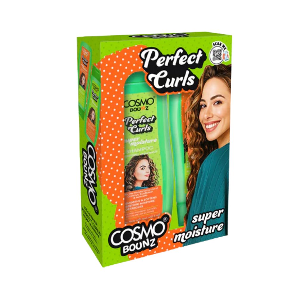 COSMO COSMETICS 2PC SHAMP & COND SUPER MOISTURE - 400ml | كوزمو كوزمتكس مجموعة العناية بالشعر ترطيب عالي شامبو وبلسم - 400 مل
