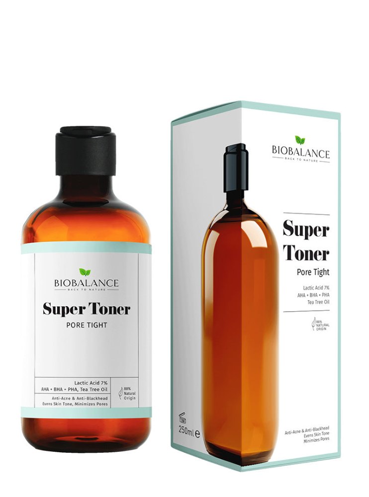Bio Balance Super Toner Pore Tight Anti-Acne and Uniform for Minimizing Pores Mixed-Oily Skin - 250 ml | بايو بالانس تونر للبشرة الدهنية مضاد لحب الشباب والمسام - 250 مل