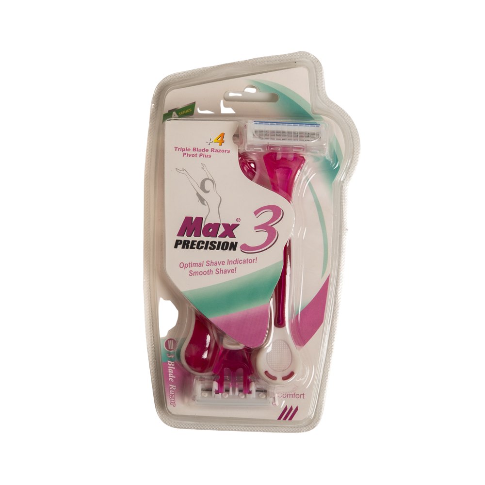 MAX +4 Triple Blade Razors Pivot Plus Precision | ماكس +4 شفرات حلاقة ثلاثية – بيفوت بلس بريسيجن