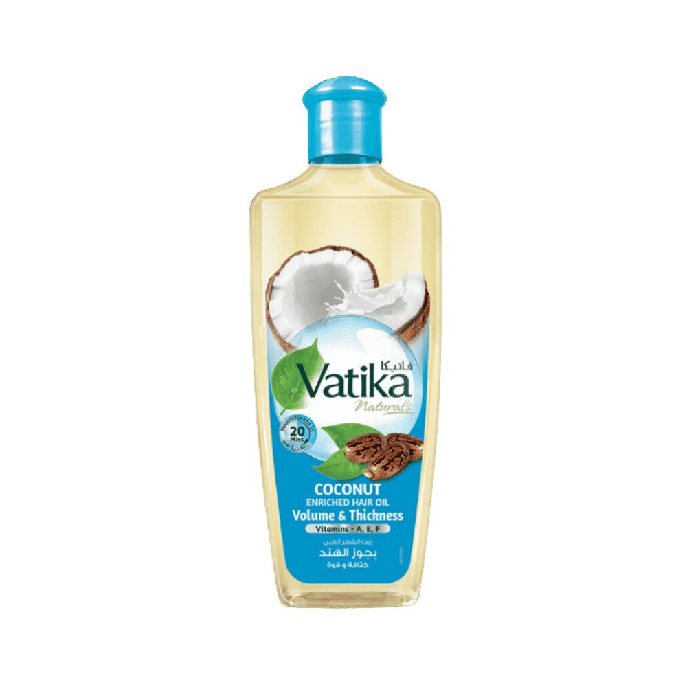 Vatika Natural Coconut Hair Oil - 200ml | فاتيكا زيت الشعر الطبيعي بجوز الهند لزيادة الكثافة والحجم - 200 مل
