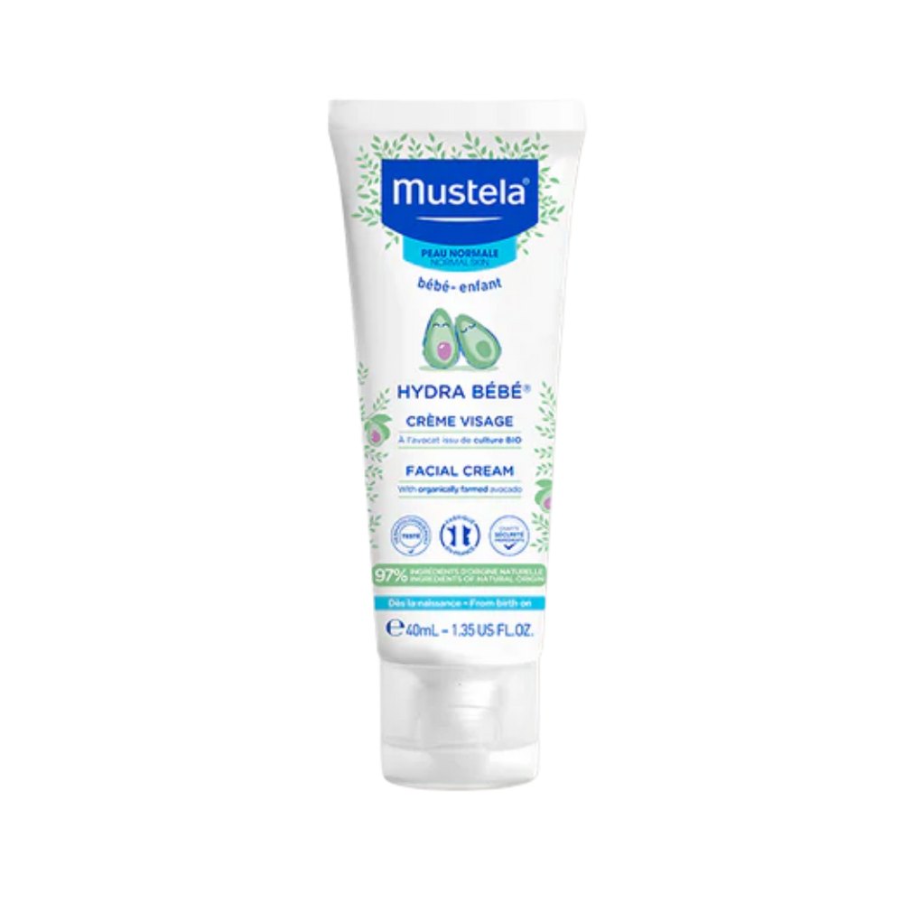 Mustela Hydra Baby Facial Cream With Organically Avocado - 40ml | موستيلا كريم مرطب للوجه وللجسم للأطفال - 40مل