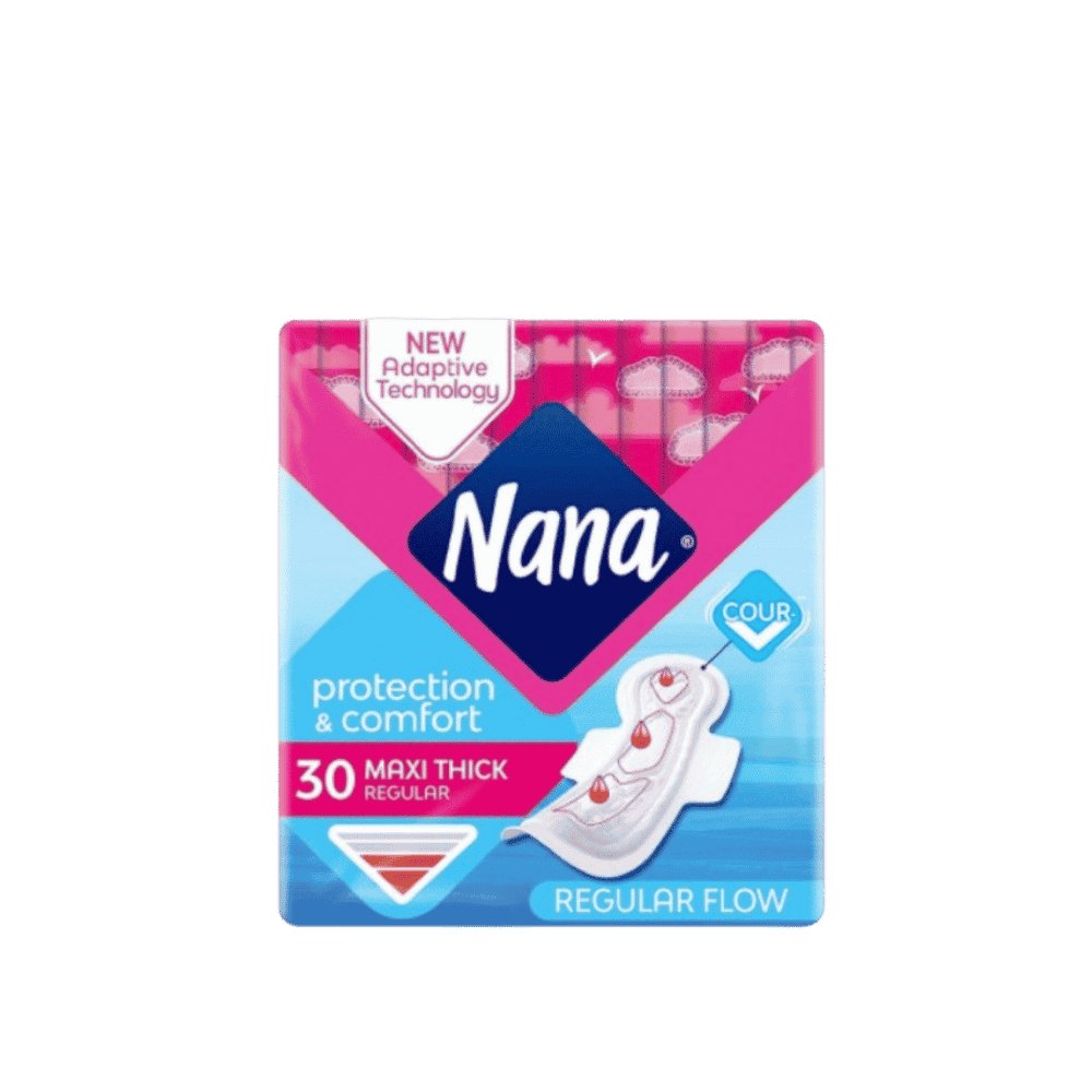 Nana Maxi Thick Regular - 30pads | نانا فوط سميكة بأجنحة - 30 قطعة