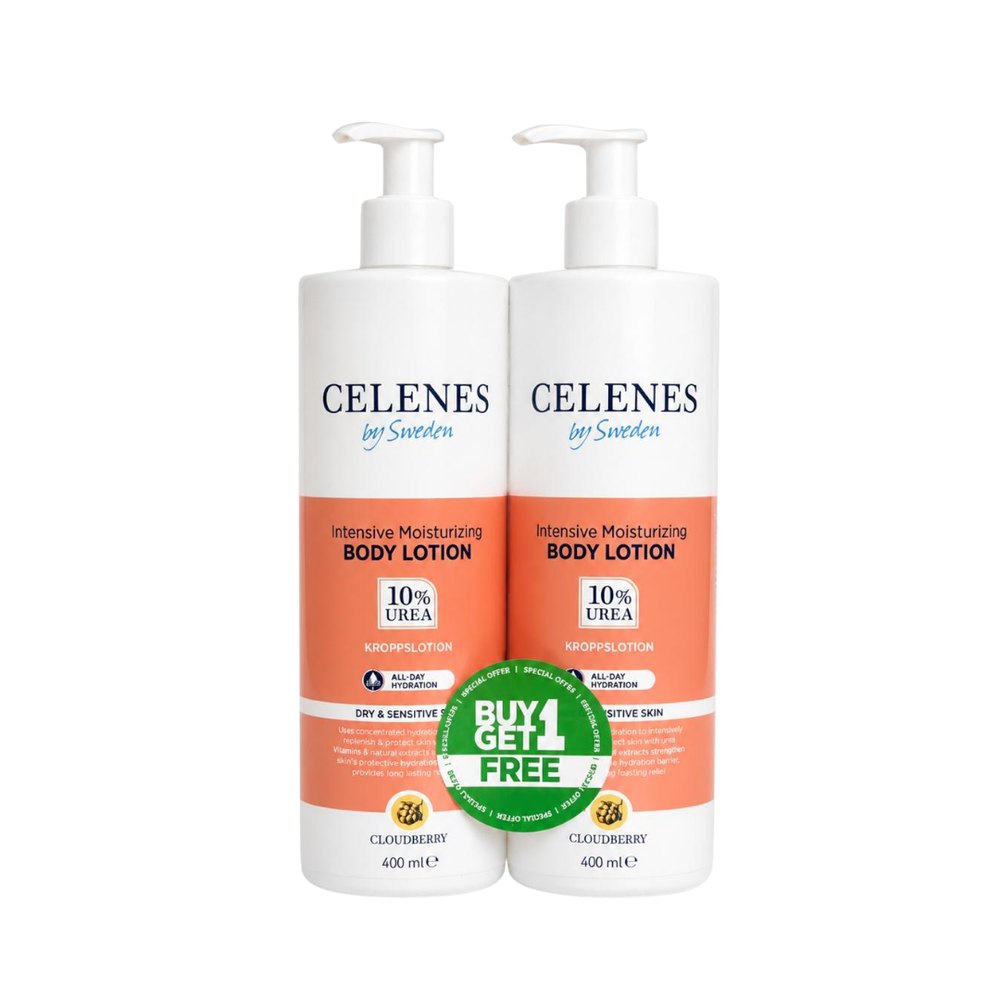 Celenes by Sweden Inensive Moisturizing Body Lotion - 400ml |سيلينس لوشن جسم مكثف باليوريا 10% – 2 × 400 مل