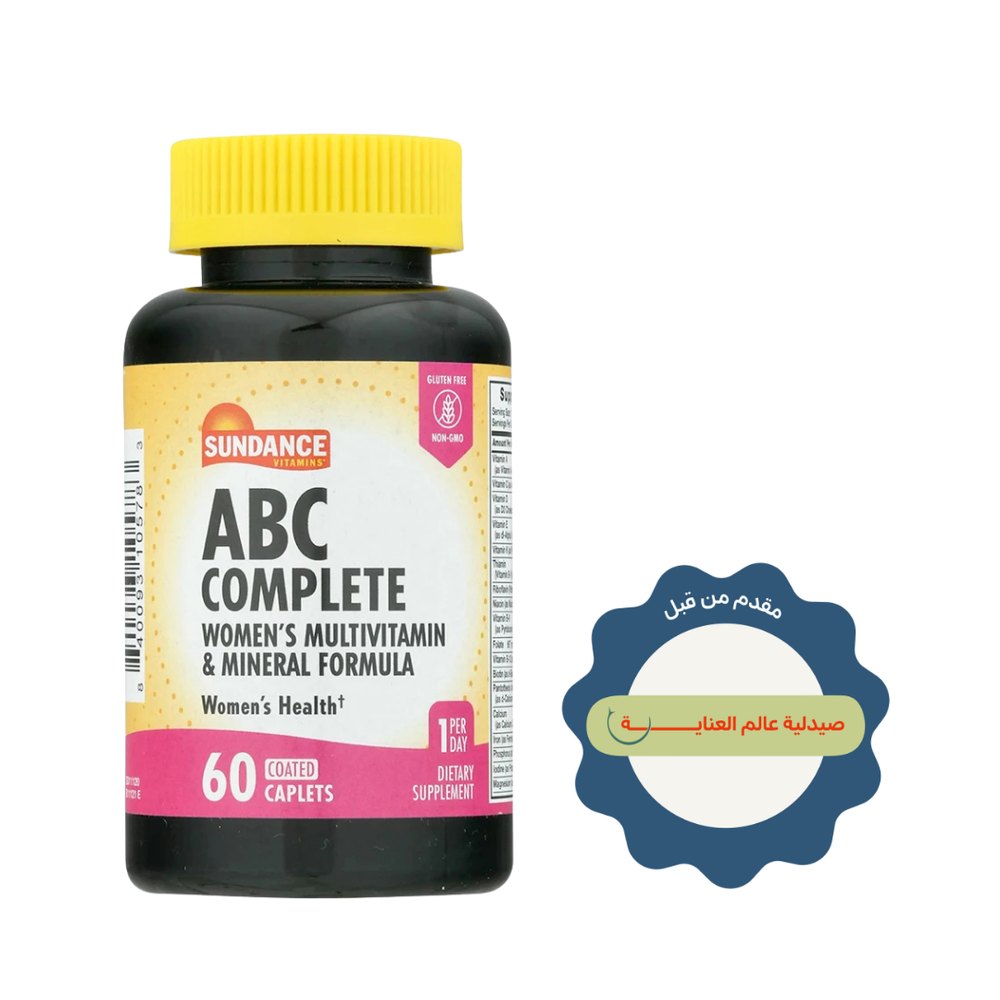 Sundance ABC Complete Women'S Multivitamin & Mineral Formula - 60 Coated Caplets | ساندانس ABC كومبليت مالتي فيتامين ومعادن للنساء - 60 قرص مغلف