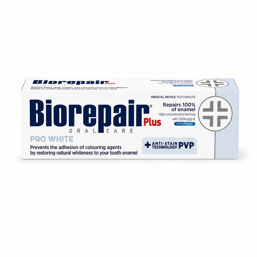 Biorepair Oral Care Plus Pro White - 75ml |بايوريبير معجون أسنان للعناية بالفم بلس برو وايت - 75 مل