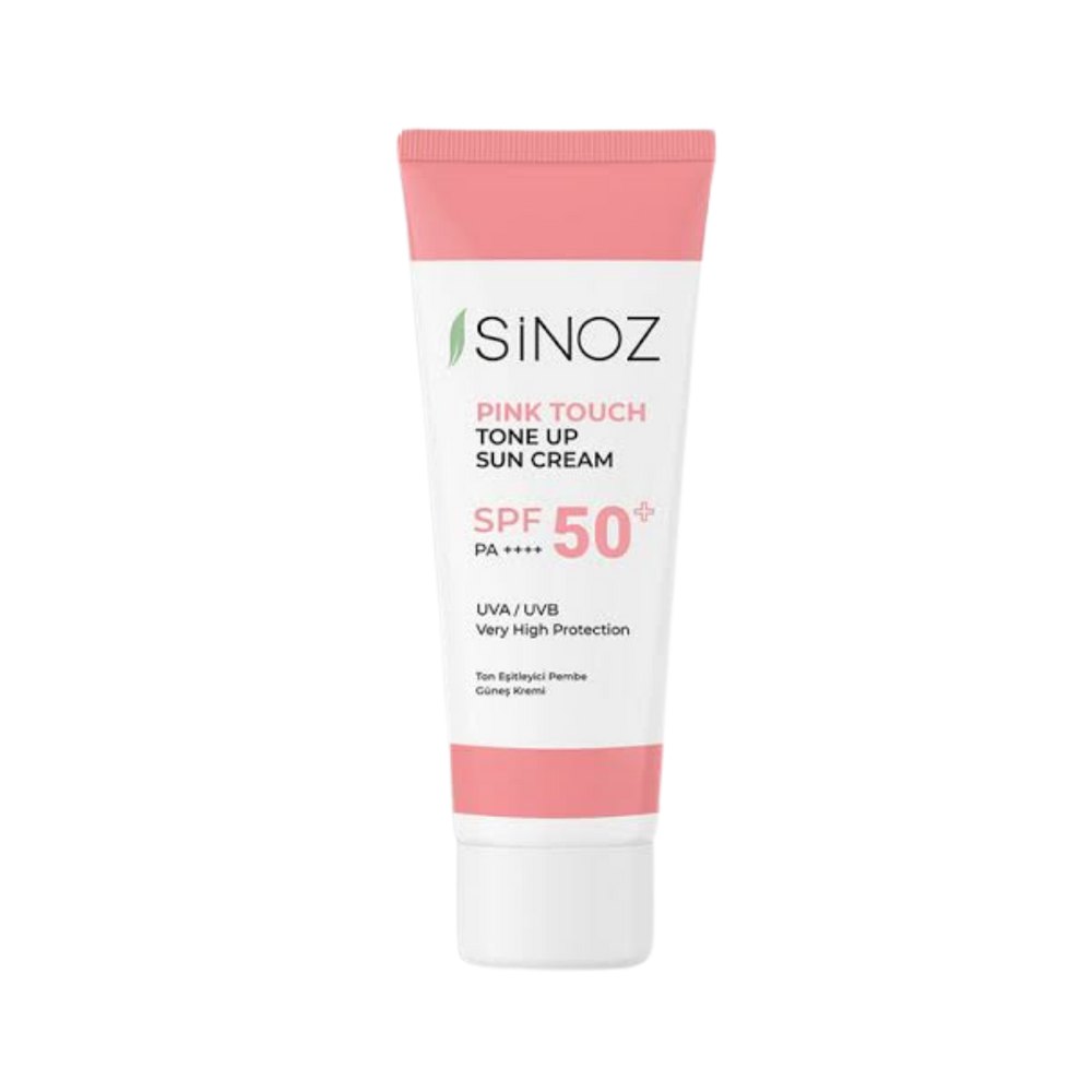 Sinoz Pink Touch Tone Up Sun Cream SPF 50+ - UVA High Protection - 50ml | سينوز كريم واقي شمسي بلمسة وردية spf +50 - 50 مل
