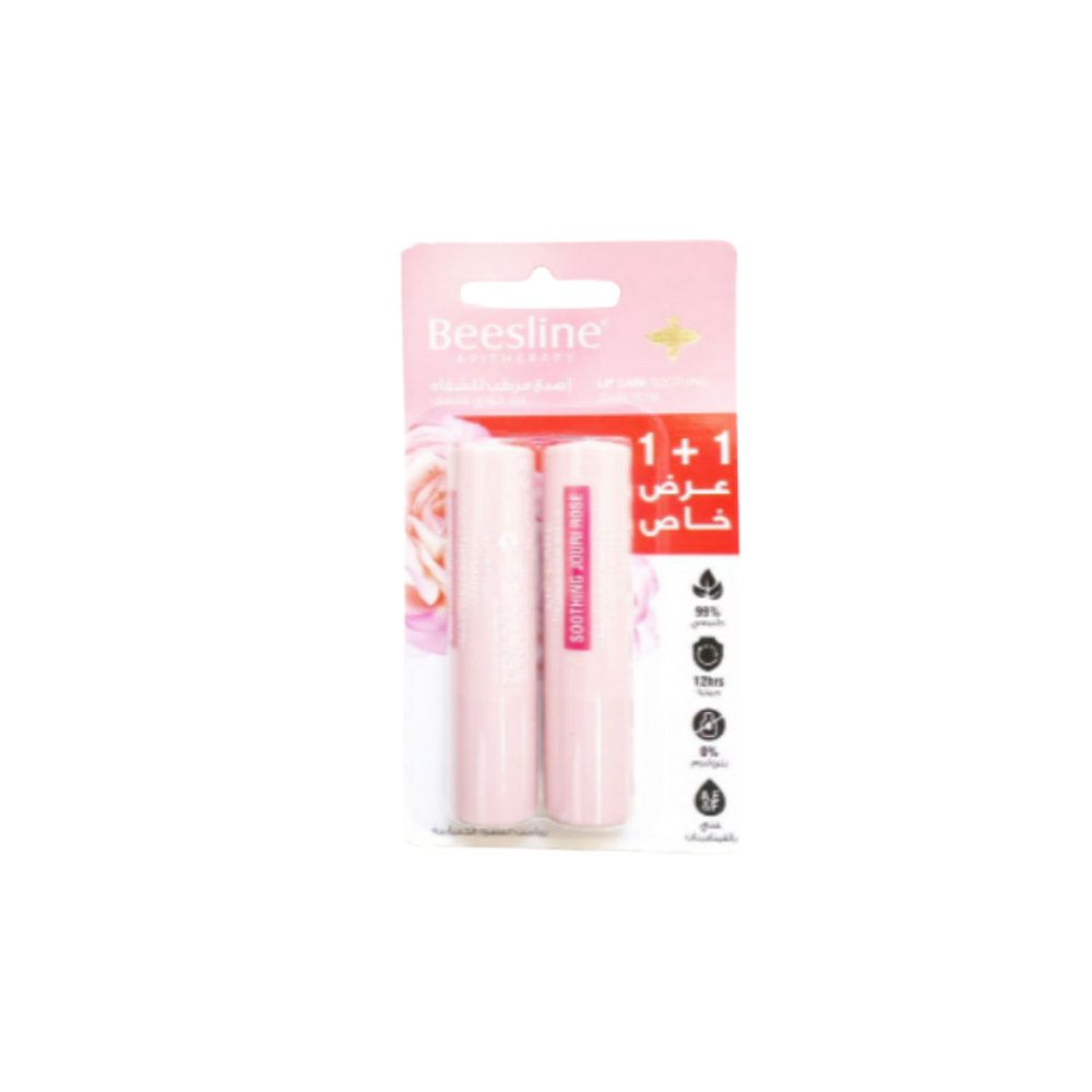 Beesline Lip Care Soothing Jouri Rose Lip Care - 2 x 4g | بيزلين مرطب الشفاه بالورد الجوري - 2 × 4 غرام