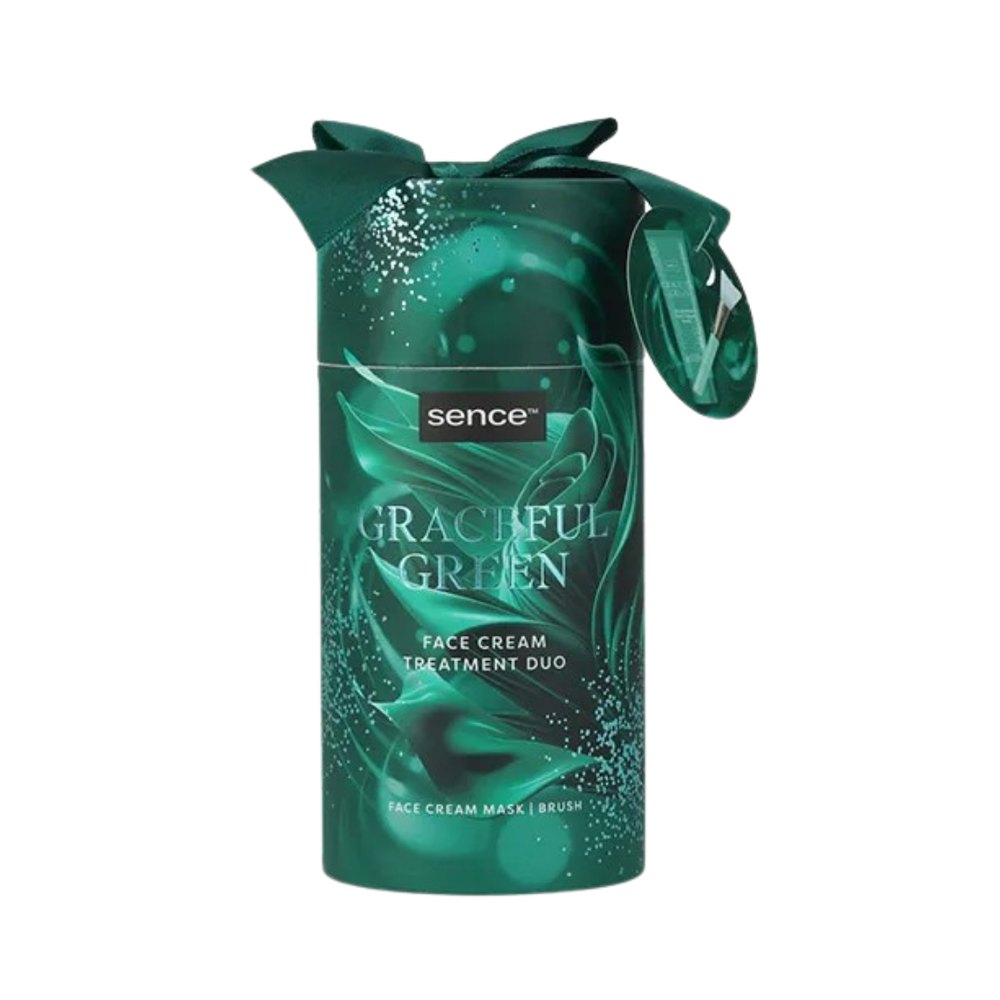 Sence Beauty Graceful Green Face Cream Mask Brush - 50ml | سينس بيوتي مجموعة العناية بالبشرة بيوتي غريس فول غرين - 50 مل