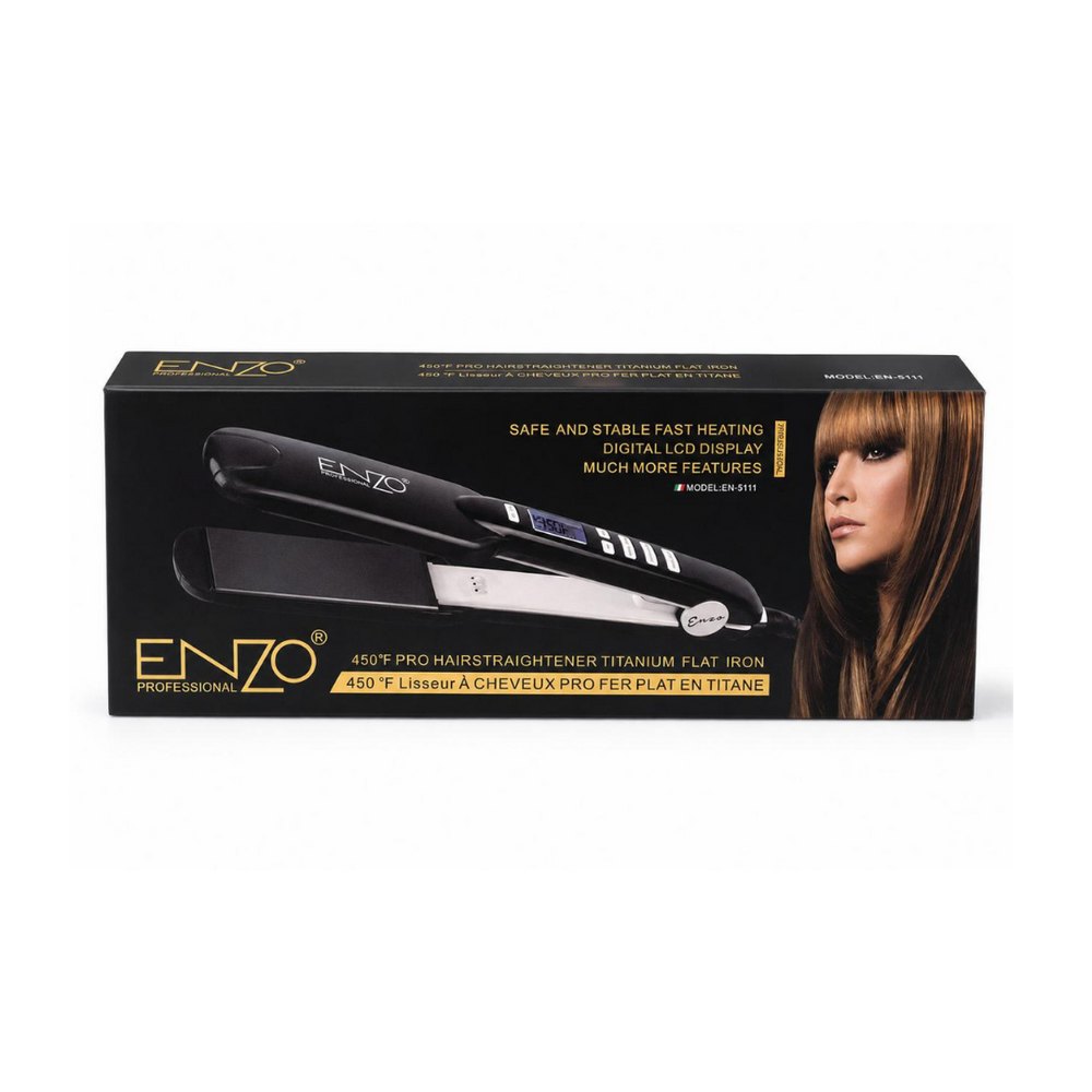 ENZO 450 f pro hair straightener titanium flat iron | إنزو جهاز تصفيف الشعر