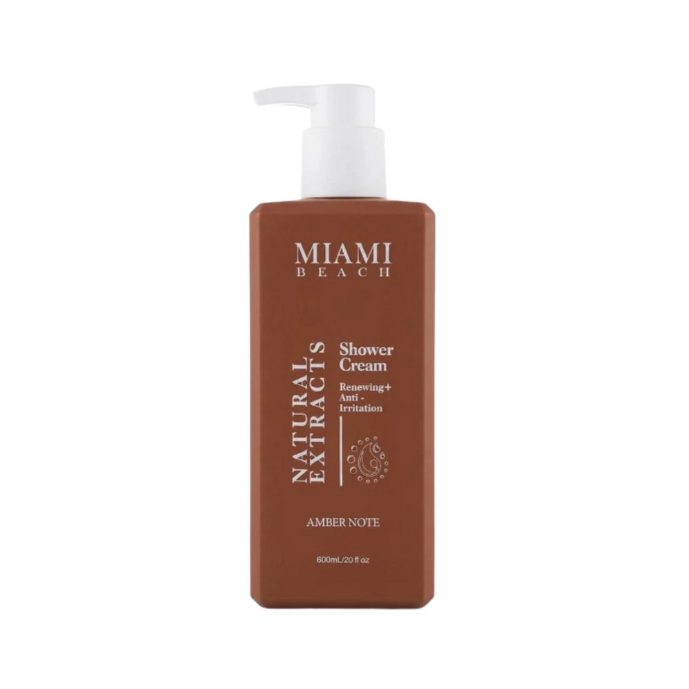 MIAMI BEACH Shower Cream Renewing + Anti Irritation Amber Note - 600ml | ميامي بيتش كريم استحمام برائحة العنبر - 600مل