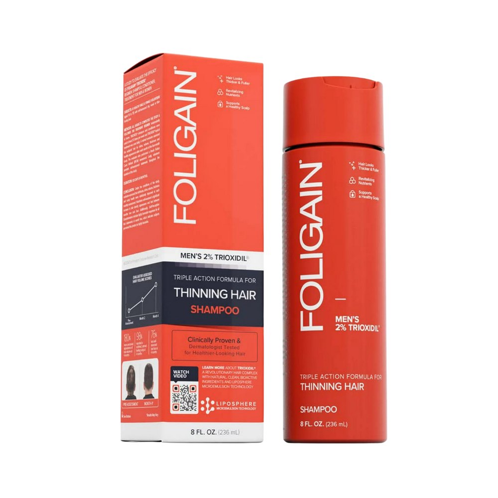 Foligain Triple Action Shampoo for Thinning Hair for Men with 2% Trioxidil - 236ml | فوليجين شامبو للرجال تركيز 2% تريوكسي ديل - 236مل