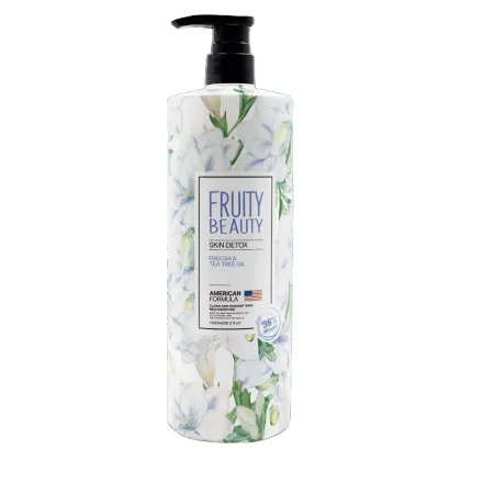 FRUITY BEAUTY Skin Detox Freesia & Tea Tree Oil Shower Gel - 1000ml | فروتي بيوتي جل استحمام بزيت شجرة الشاي - 1000 مل