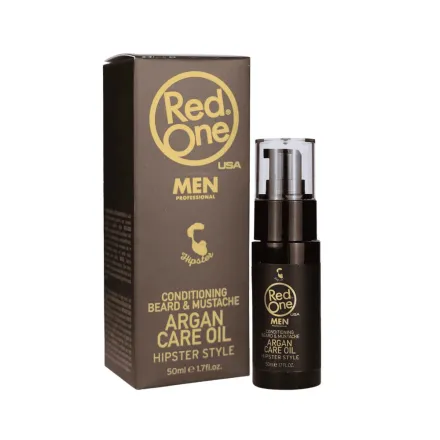 Red One Conditioning Beard & Mustache Argan Oil - 50ml | ريد ون زيت الأرغان للعناية باللحية والشوارب للرجال - 50مل