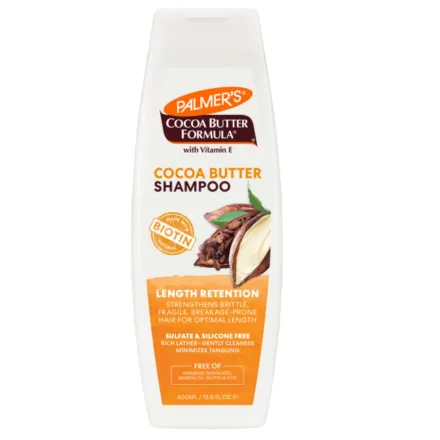 PALMER'S Cocoa Butter Formula Biotin Length Retention Shampoo - 400ml | بالمرز شامبو بتركيبة زبدة الكاكاو البيوتين للاحتفاظ بالطول - 400 مل