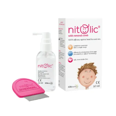 nitolic With Removal Comb - 50ml | نيتولك بخاخ للتخلص من قمل الرأس مع مشط خاص - 50 مل