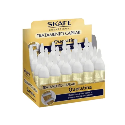 SKAFE Tratamento Capilar Queratina Box 24X1 - 10ml | سكاف مجموعة أمبولات لعلاج الشعر - 24*10 مل