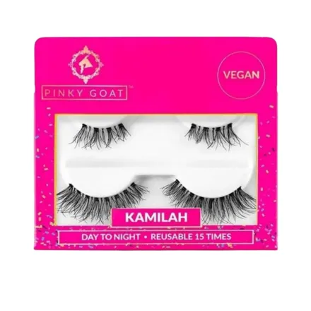 Pinky Goat Kamilah Eyelashes - Day & Night Thin Clear Band - *15| بينكي جوت كاميلا روش صناعية