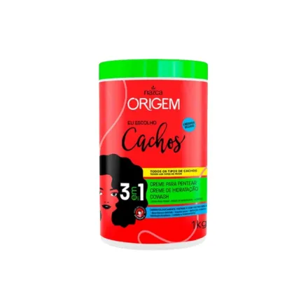 nazca ORIGEM Creme de Hidratacao Intensiva 3 em 1 Cachos 1Kg | نازكا كريم لكل انواع الشعر في 1 - 1 كغ