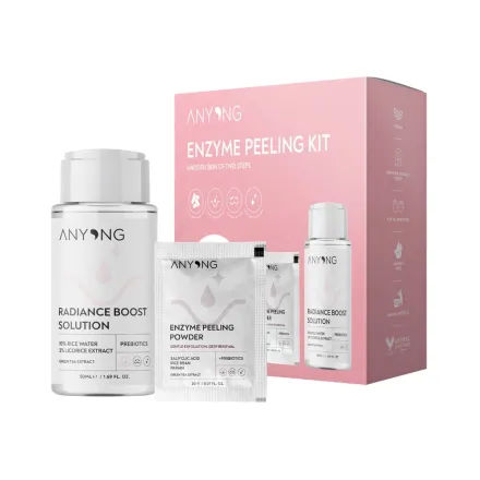 ANYONG Enzyme Peeling Kit 2g * 15 Pcs Enzyme Solution - 50ml | أنيونغ مجموعة تقشير الإنزيم بوزن 2 غ × 15 قطعة مع محلول إنزيمي – 50 مل