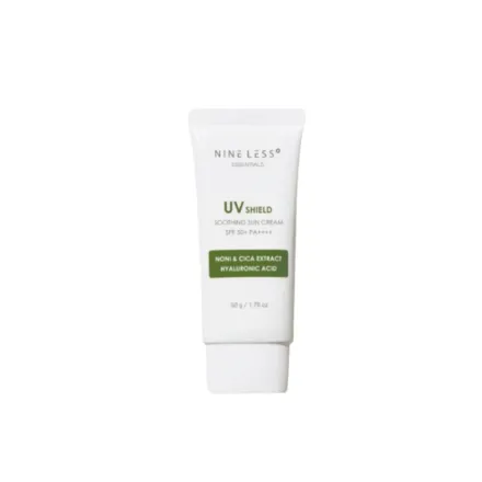 NINE LESS UV SHIELD SOOTHING SUN CREAM SPF50+ PA++++ - 50g | ناين ليس كريم واقي شمسي spf50+ - 50 غرام