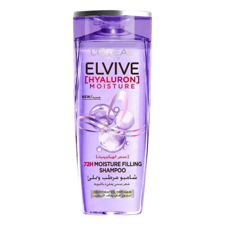 L’Oreal Elvive Hyaluron Moisture 72H Moisture Filling Shampoo - 400ml |لوريال شامبو مرطب للشعر الجاف وفاقد الترطيب - 400 مل