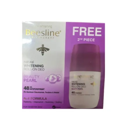 Beesline Whitening Deo Roll On - Beauty Pearl 1+1 Free Offer | بيزلين مزيل تعرق رول اون - 1+1 قطعة