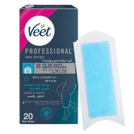 Veet Wax Strips Sensitive Skin - 20pcs | فيت شرائح الشمع لازالة الشعر - 20 قطعة