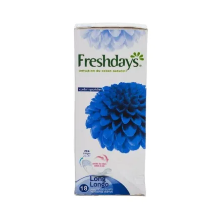 Fresh days Long Panty Liners Daily Comfort - 18 Pads | فريش ديز فوط يومية - 18 فوطة