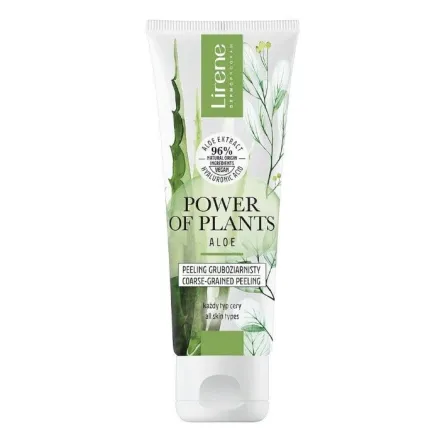 Lirene Power Of Plants Coarse-Grained Peeling Aloe - 75ml | ليرين مقشر للوجه بالالوفيرا - 75 مل